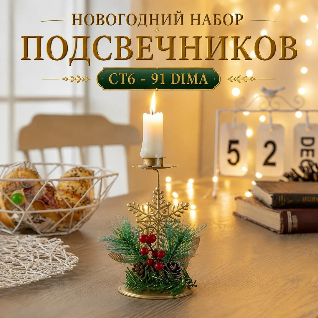 Новогодний набор ПОДСВЕЧНИКОВ — фото 2