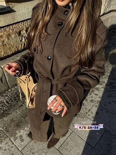 Укороченное пальто из кашемира — фото 8