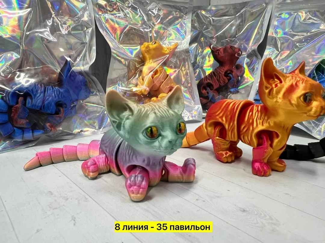 3Д игрушки кошечки из пластика — фото 4