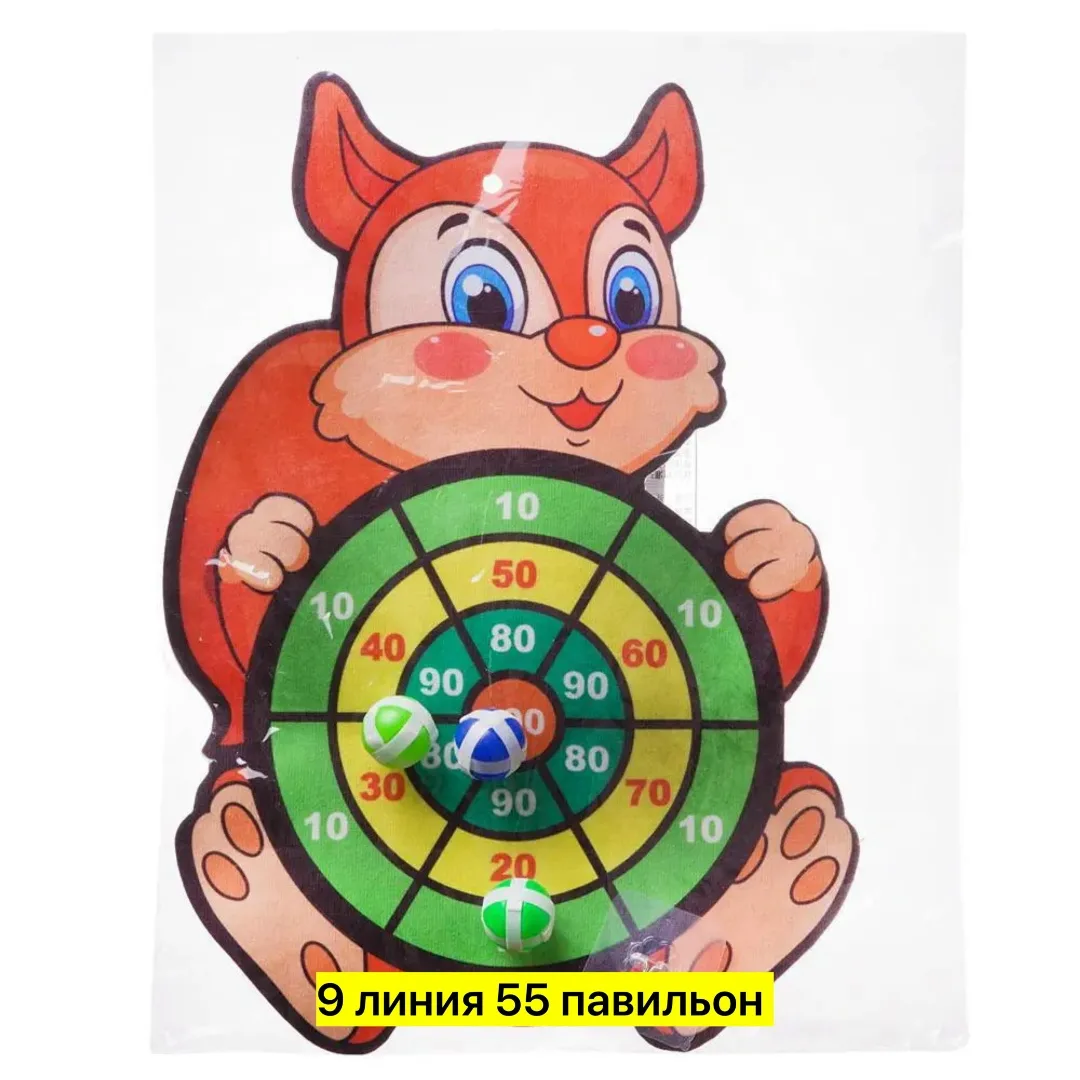 Игрушка-дартс на липучках в виде животных: слон, белка, обезьянка — фото 2