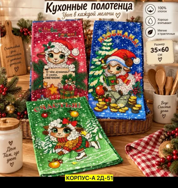 Вафельные кухонные полотенца из 100 хлопка — фото 9