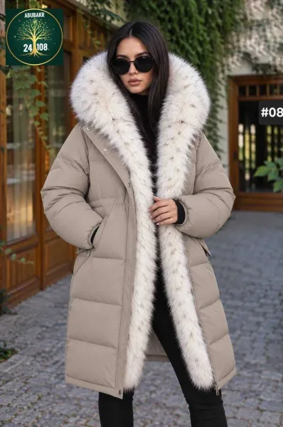 Куртка с капюшоном из искусственного меха, мех снимается — фото 4