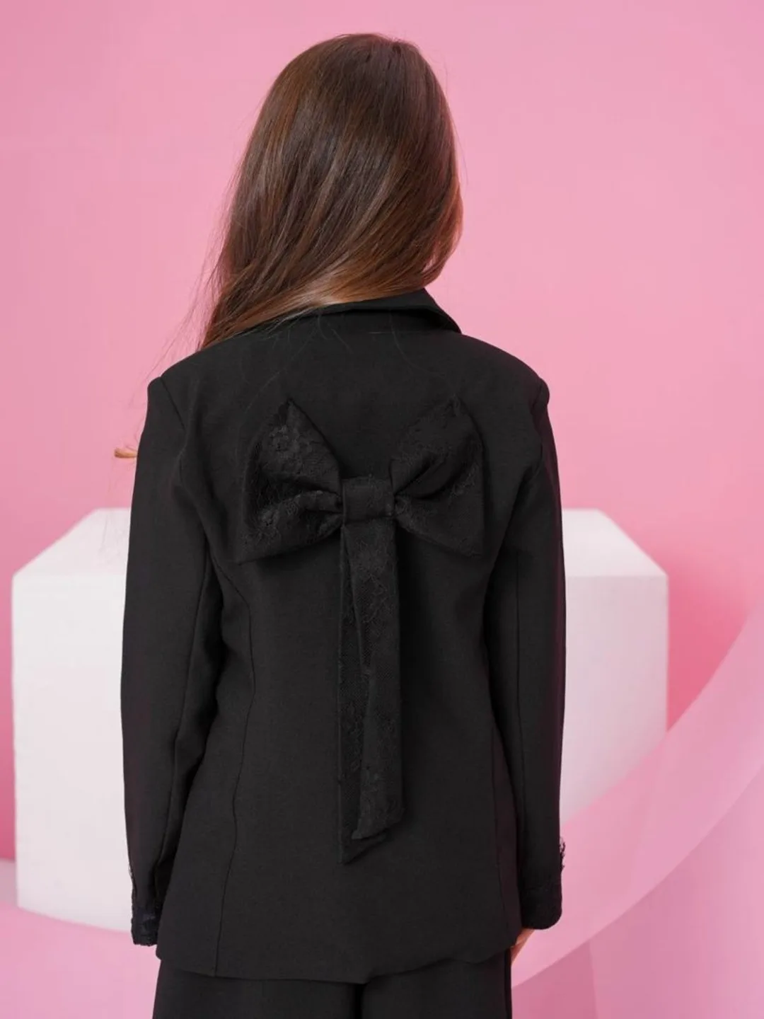 Костюм для девочек из ткани костюмный лен — фото 11