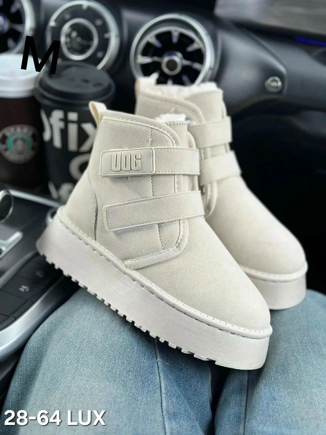 Дутики женские UGG ПЛАТФОРМЕ НА ЗИМУ, сетка — фото 1