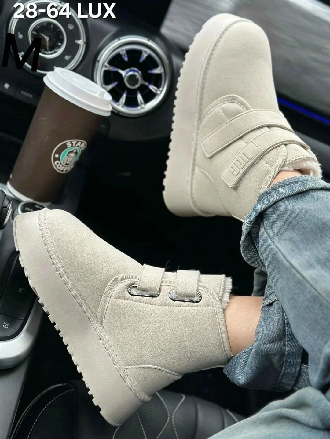 Дутики женские UGG ПЛАТФОРМЕ НА ЗИМУ, сетка — фото 2