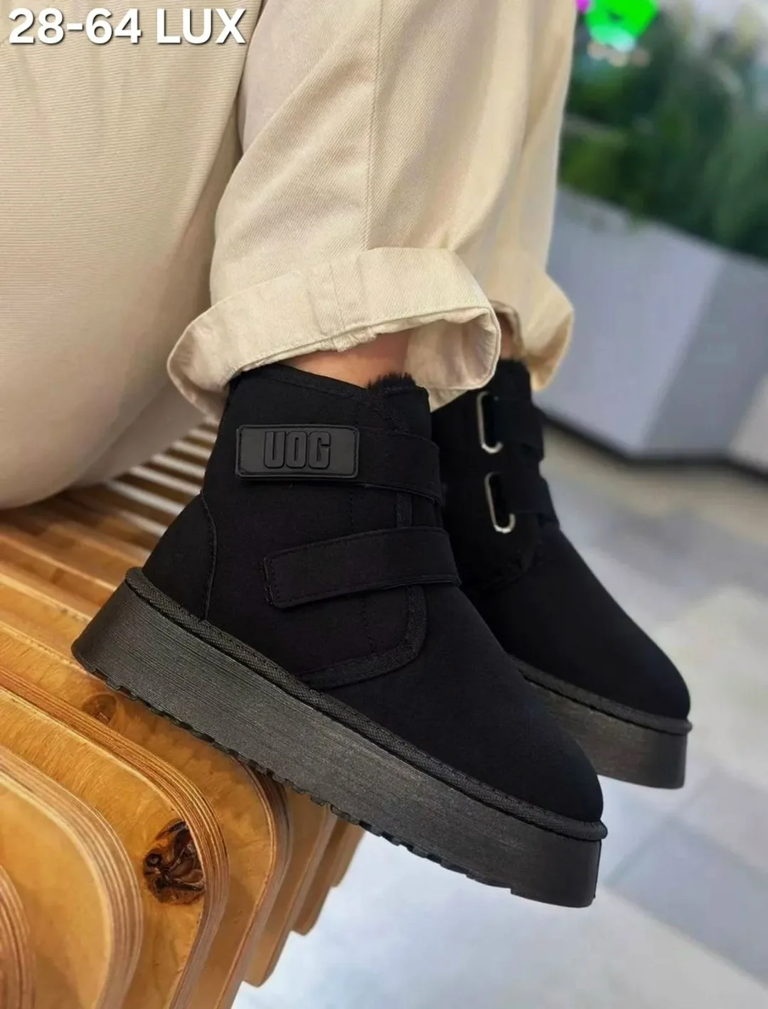 Дутики женские UGG ПЛАТФОРМЕ НА ЗИМУ, сетка — фото 5