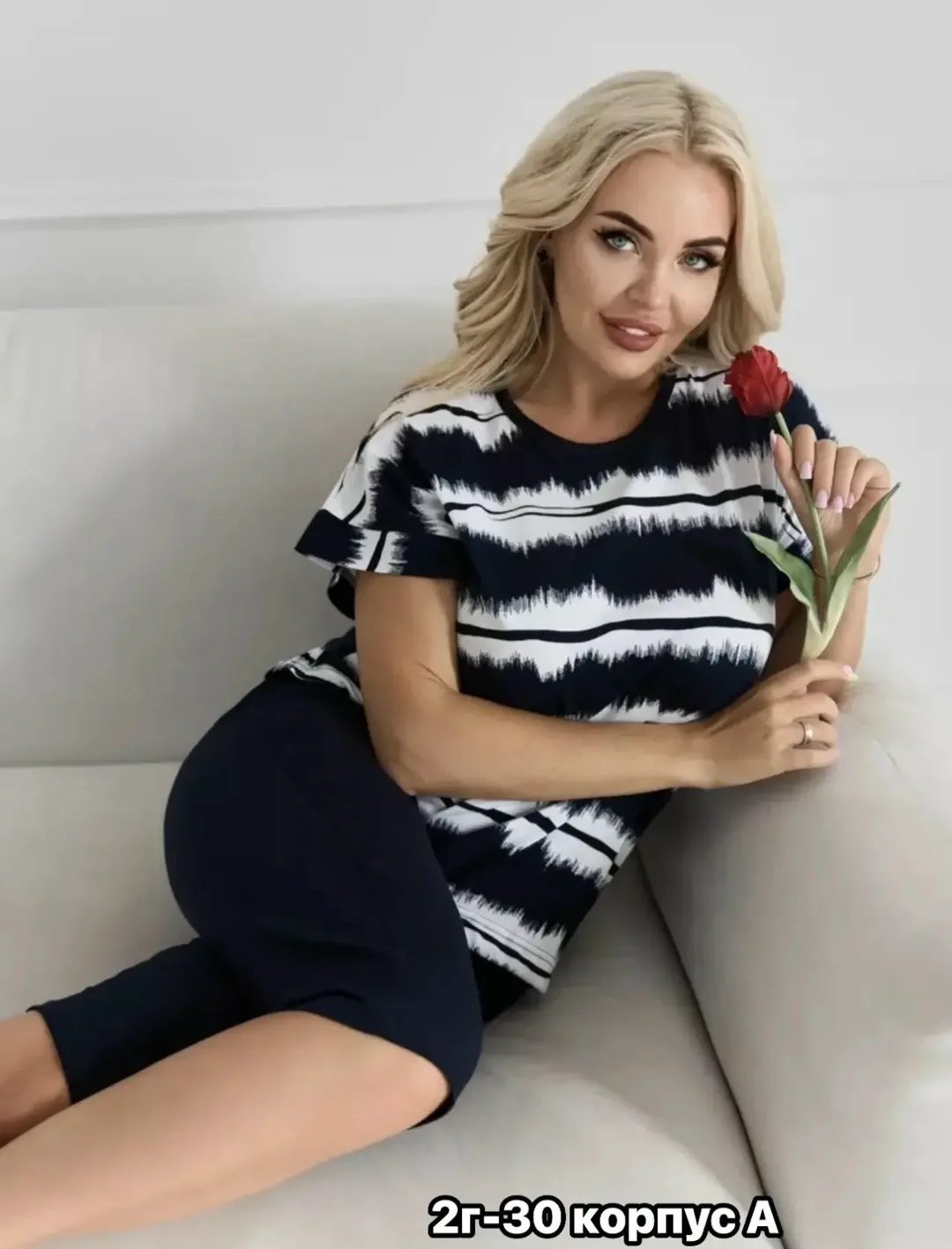 Пижама бриджа хлопок — фото 1