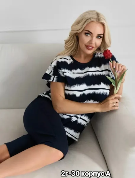 Пижама бриджа хлопок — фото 21