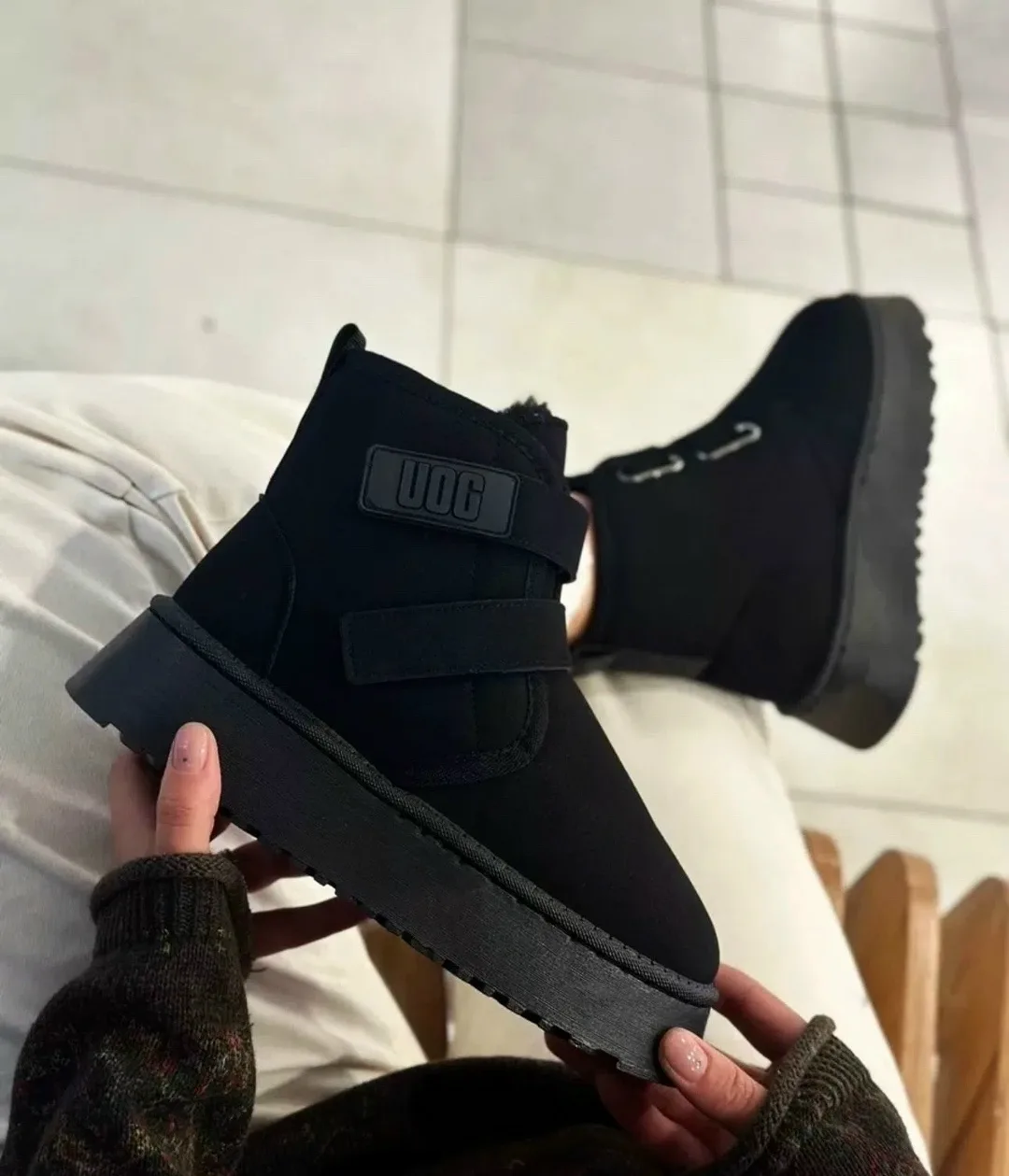 Угги женские UGG ПЛАТФОРМЕ НА ЗИМУ, сетка — фото 7