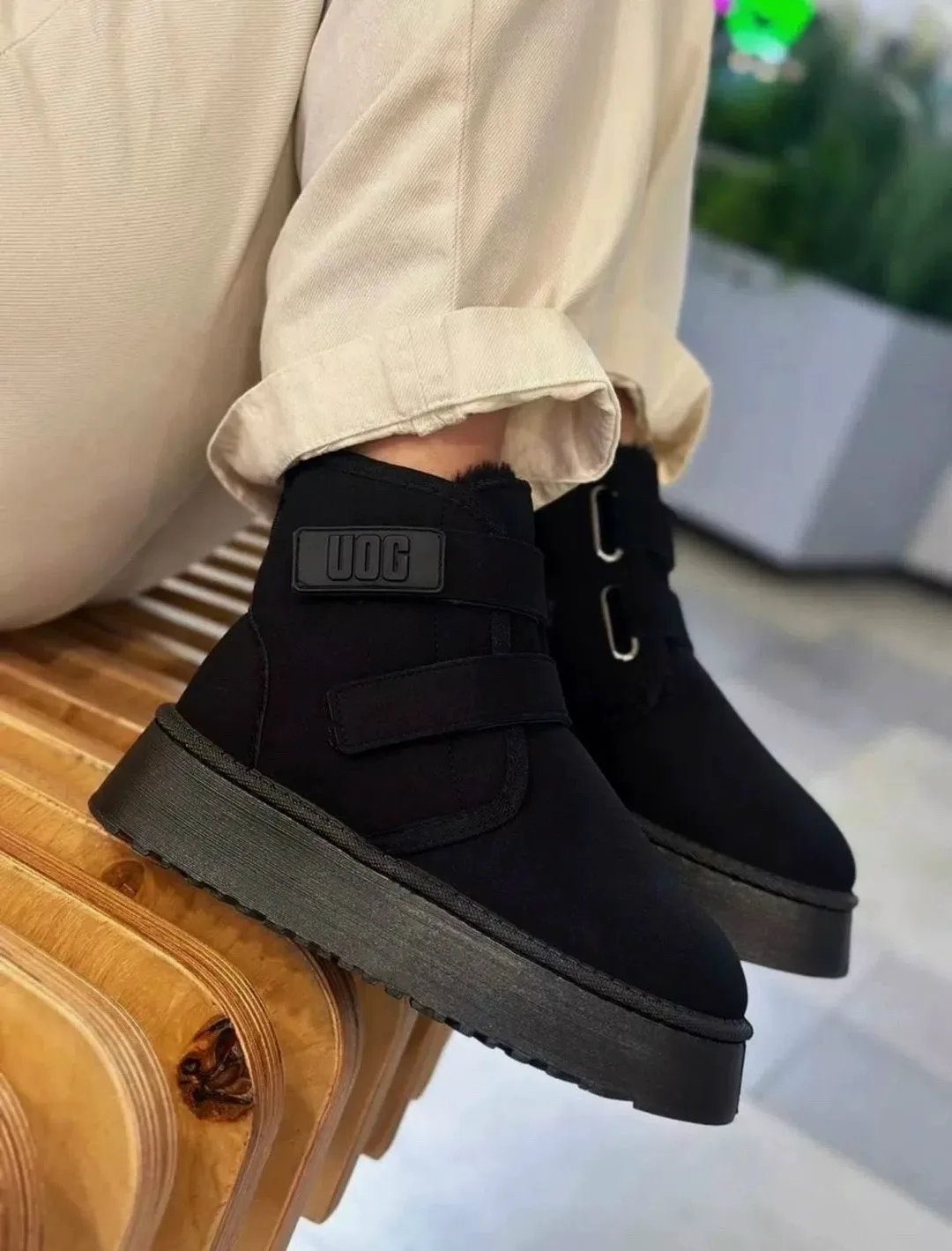 Угги женские UGG ПЛАТФОРМЕ НА ЗИМУ, сетка — фото 9