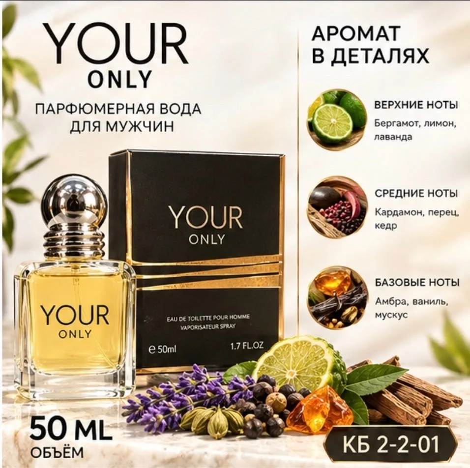Парфюмерная вода YOUR ONLY аромат для мужчины, который ценит стиль и индивидуальность — фото 2