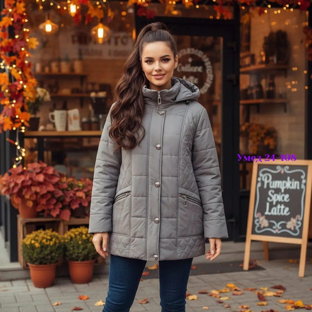 Утеплённая куртка из фабричного материала с наполнителем холлофайбер — фото 5