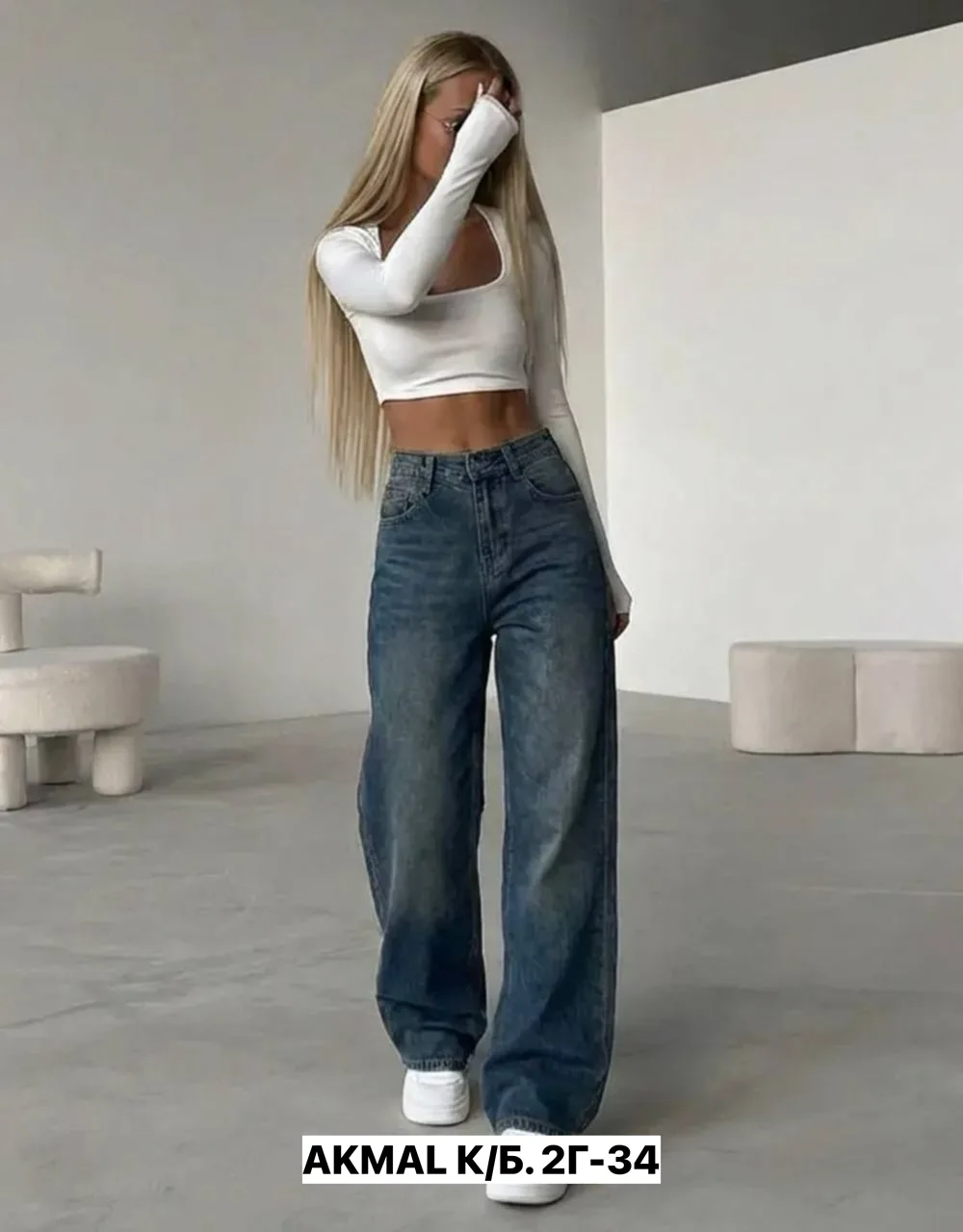 Брюки, джинсовые — фото 2