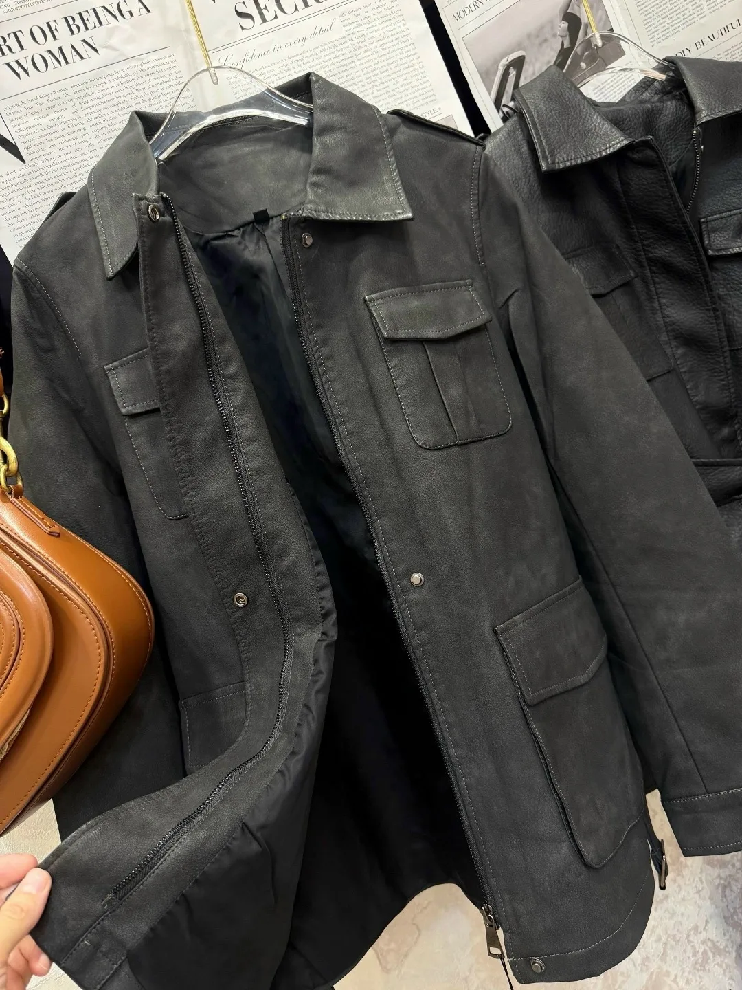 Куртка экокожа с карманами — фото 5