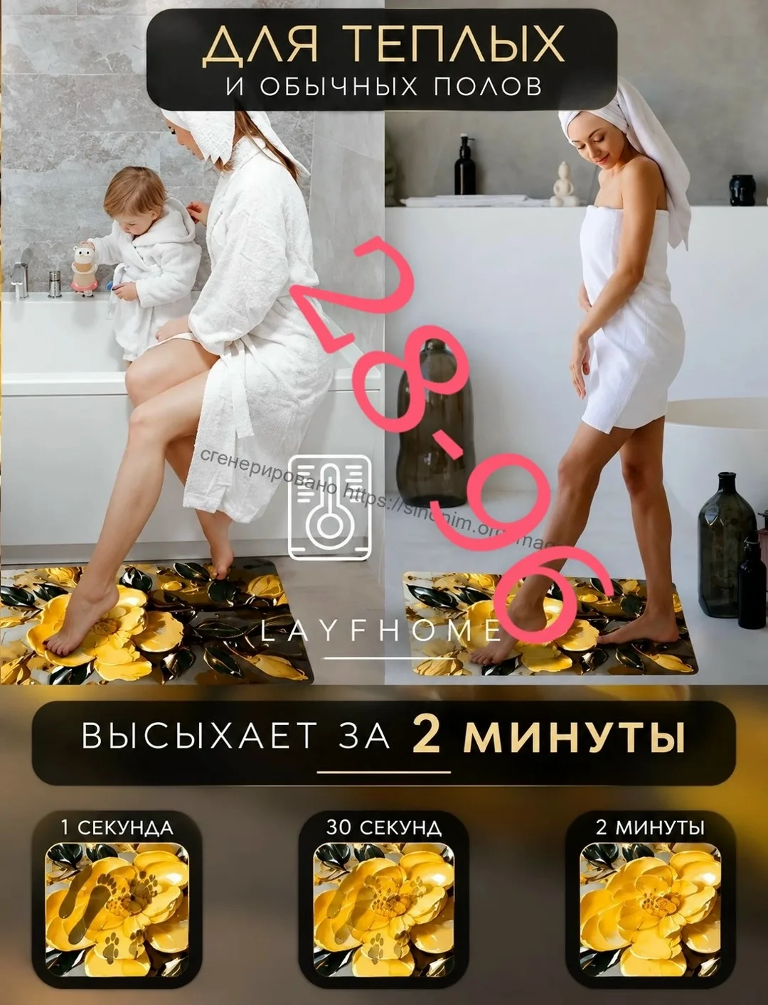 Косметика 3D КОВРИК ДЛЯ ВАННОЙ — фото 5