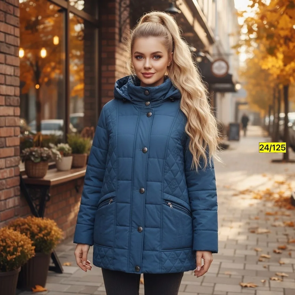 Утеплённая куртка из фабричного материала с наполнителем холлофайбер — фото 1