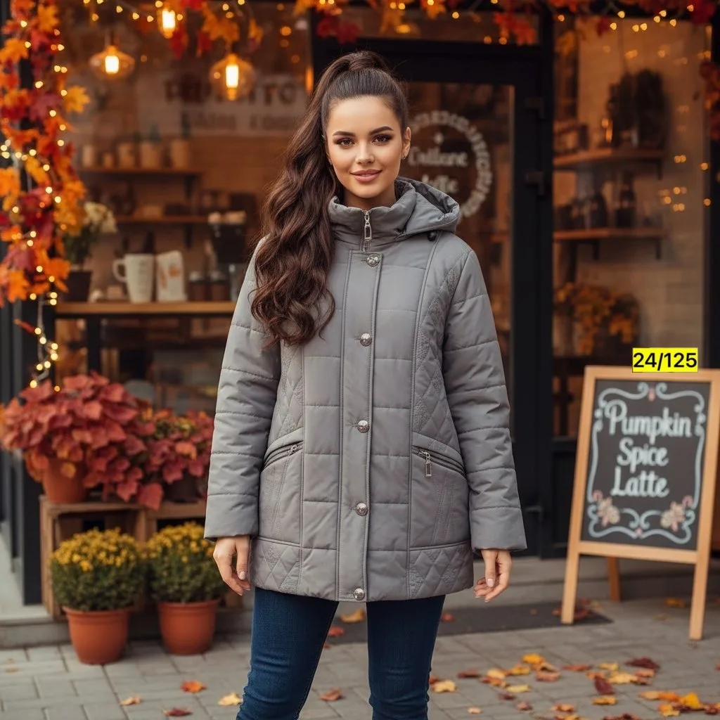 Утеплённая куртка из фабричного материала с наполнителем холлофайбер — фото 7