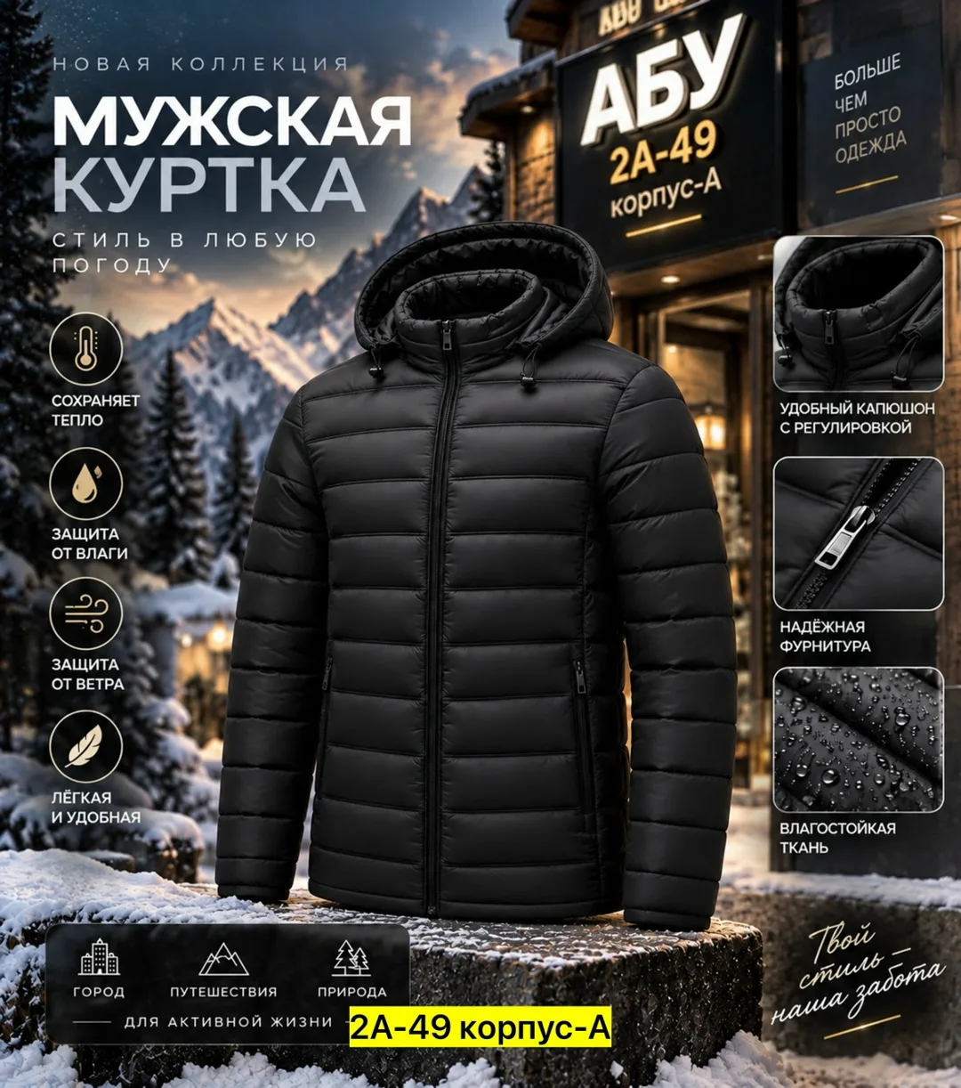 Мужская куртка с наполнителем из гусиного пуха — фото 1