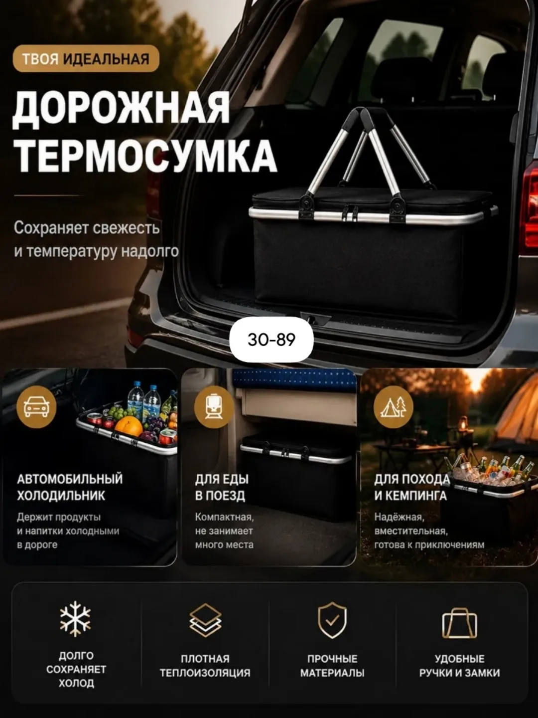 Термосумка для еды и бутылочек с ручками — фото 5