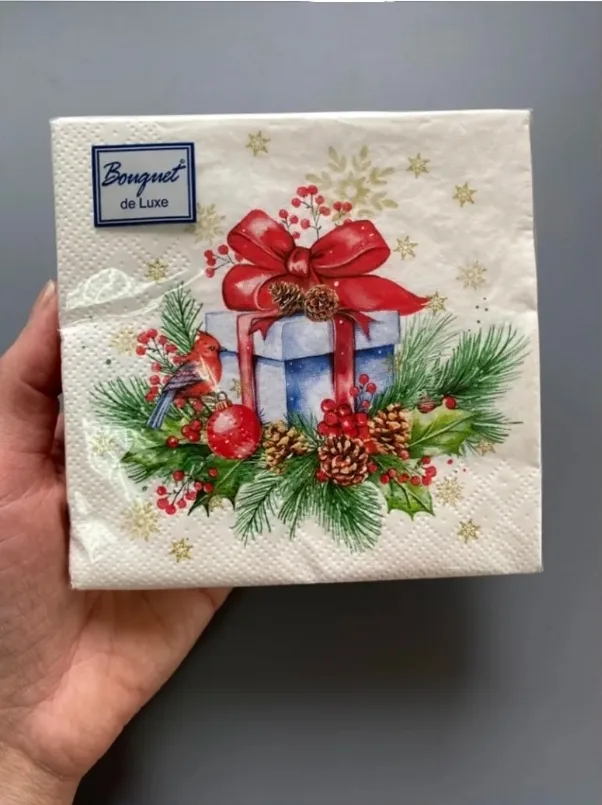 Новогодние салфетки бумажные 24х24 см — фото 2