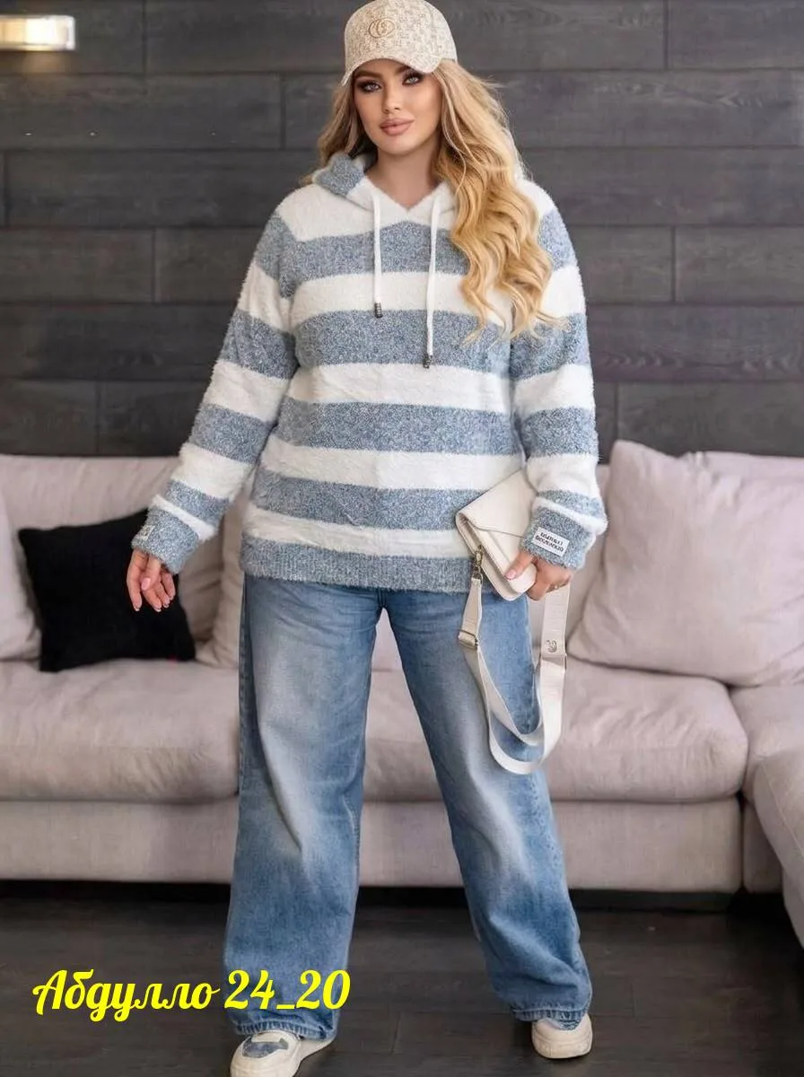 Свитер с капюшоном из смесовой ткани хлопок и полиэстер хлопок; Cotton; POLYESTER — фото 4