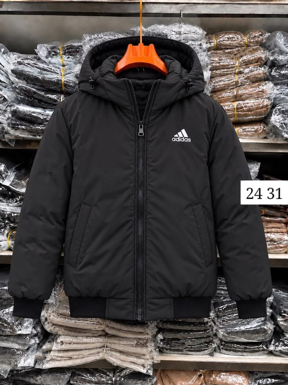 Мужская куртка с вышивкой Adidas, утеплённая — фото 6