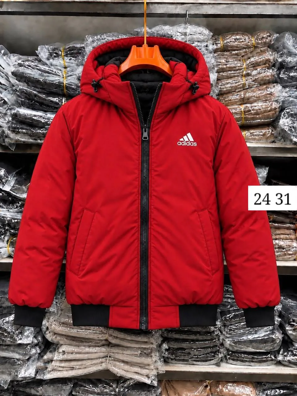 Мужская куртка с вышивкой Adidas, утеплённая — фото 7