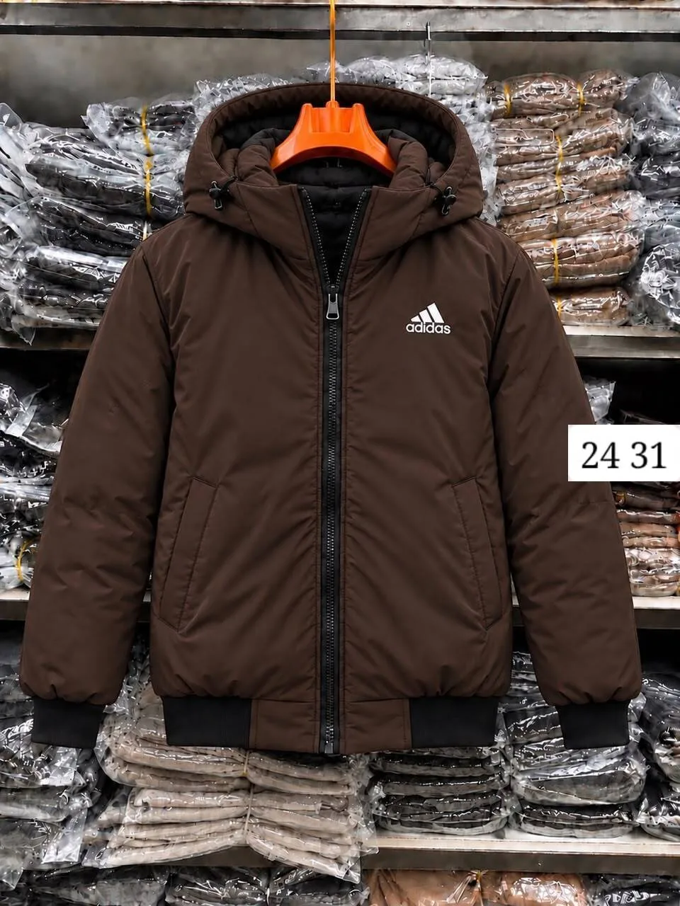 Мужская куртка с вышивкой Adidas, утеплённая — фото 8
