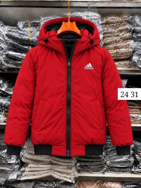 Мужская куртка с вышивкой Adidas, утеплённая — фото 7
