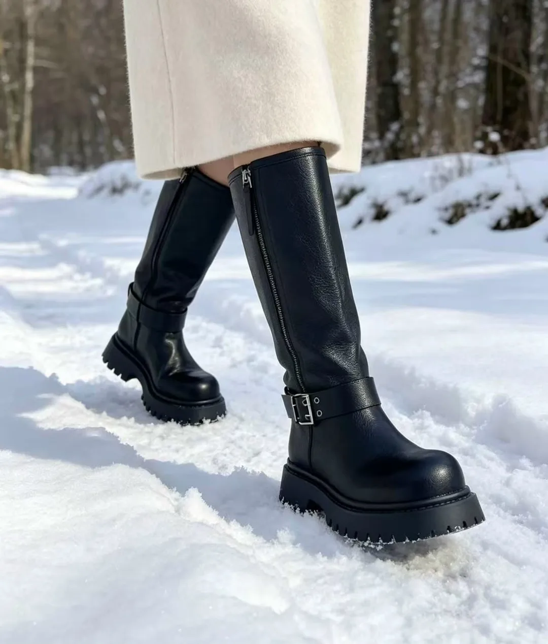 Ботинки из искусственного замша с шерстяной подкладкой — фото 4