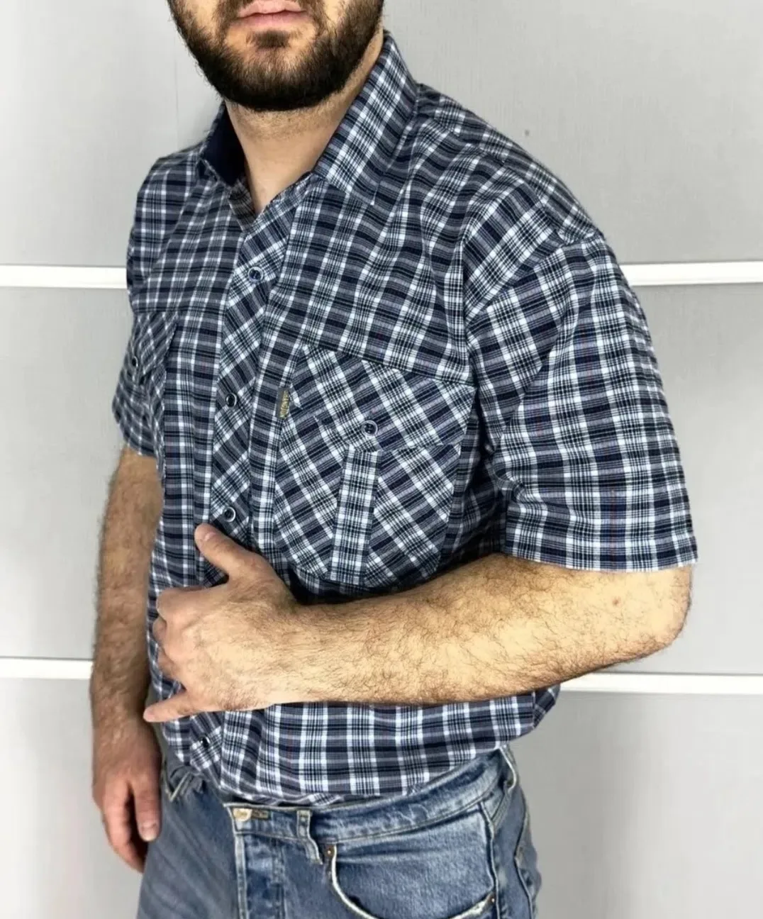 Рубашка мужская с коротким рукавом — фото 1
