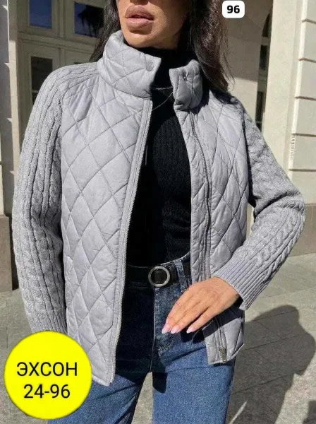 Куртка из качественного синтепона с вязаной текстурой — фото 1