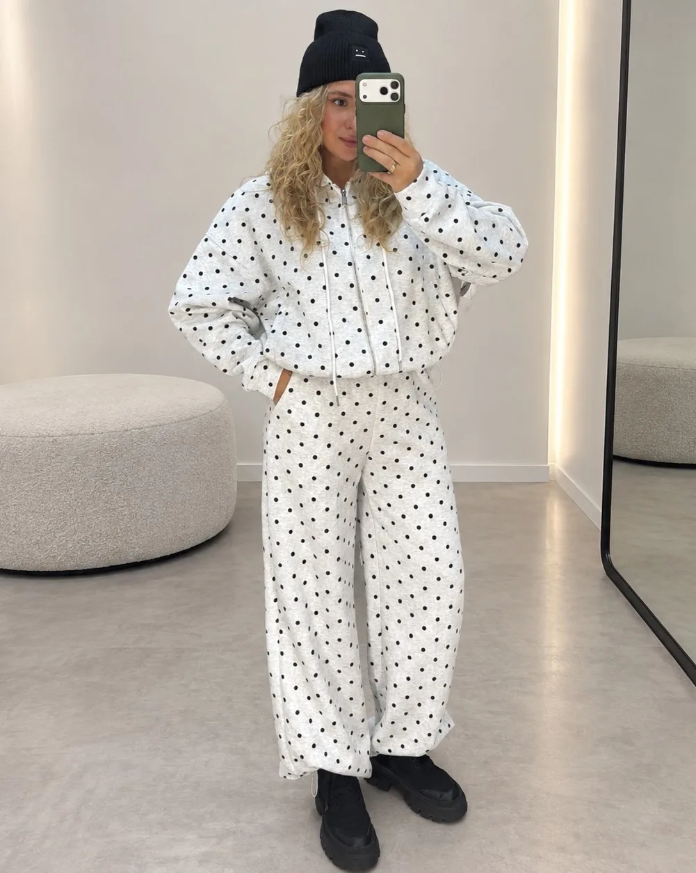 Костюм Горох в актуальной эстетике minimal cozy Коричневый — фото 6