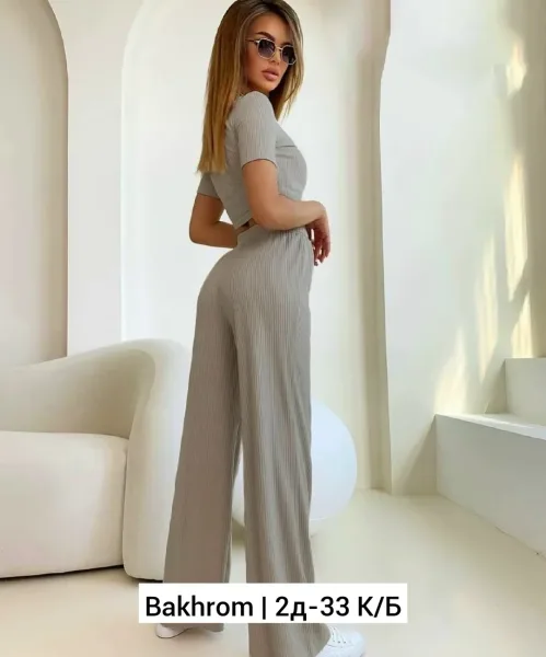 Базовый костюм из тянущейся турецкой ткани лапша — фото 18