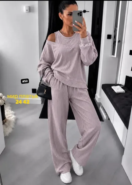 Костюм тройка из ткани Лапша — фото 1