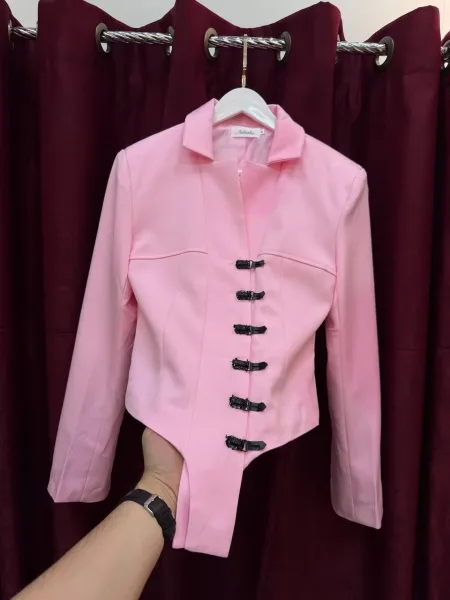 Пиджак-жакет асимметричный — фото 11