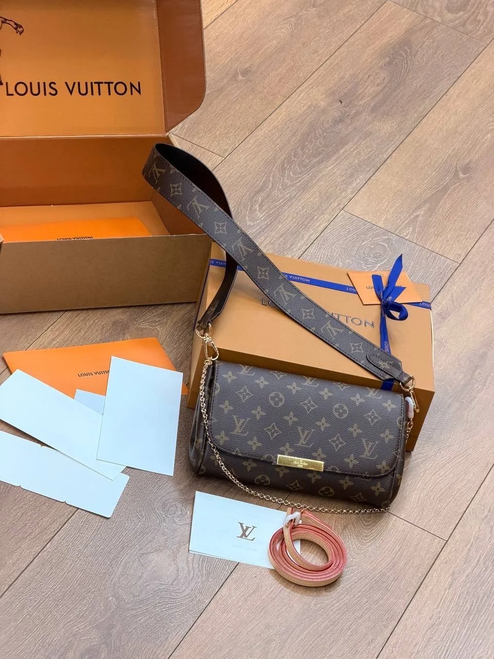 Сумка Louis Vuitton кожа + канва — фото 2