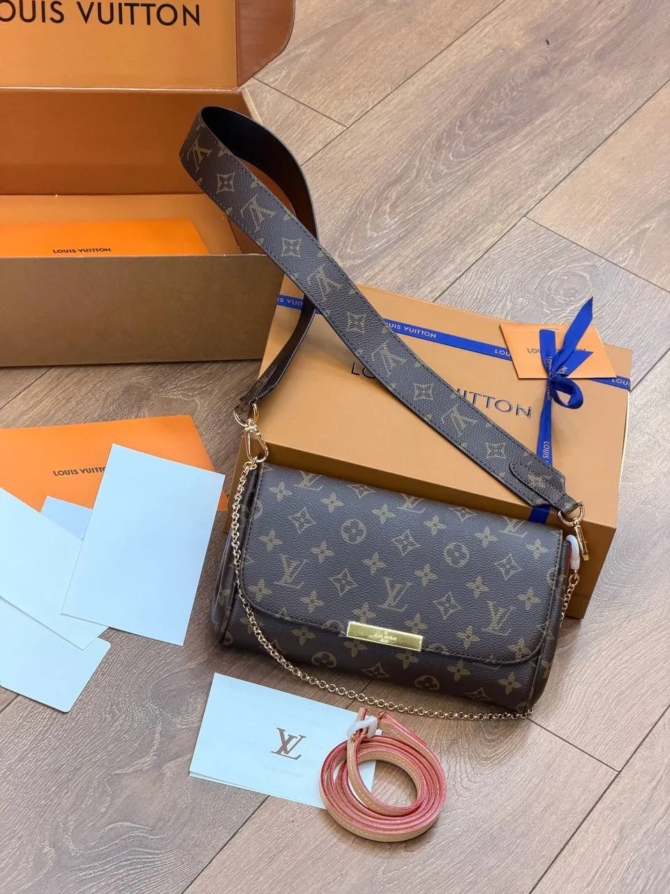 Сумка Louis Vuitton кожа + канва — фото 3