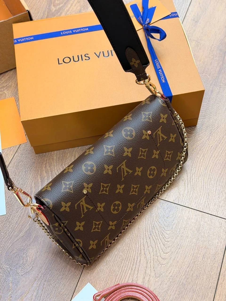Сумка Louis Vuitton кожа + канва — фото 5