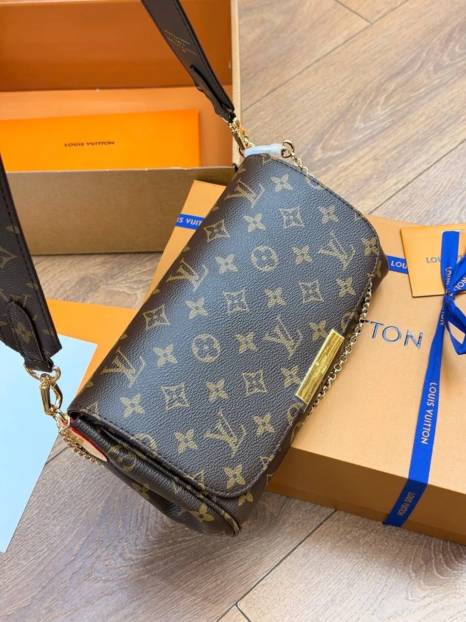 Сумка Louis Vuitton кожа + канва — фото 6