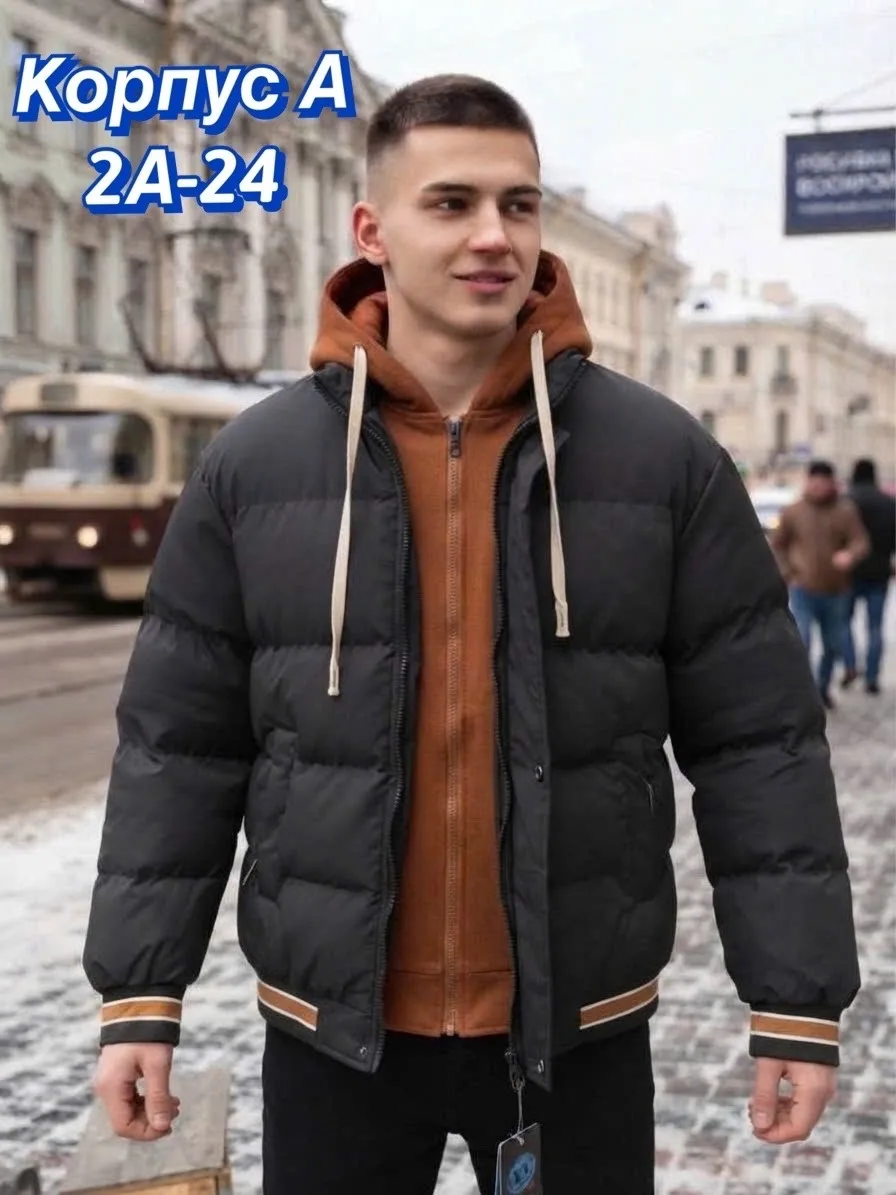 Мужская зимняя куртка с начесом и плотным наполнителем /м² — фото 7