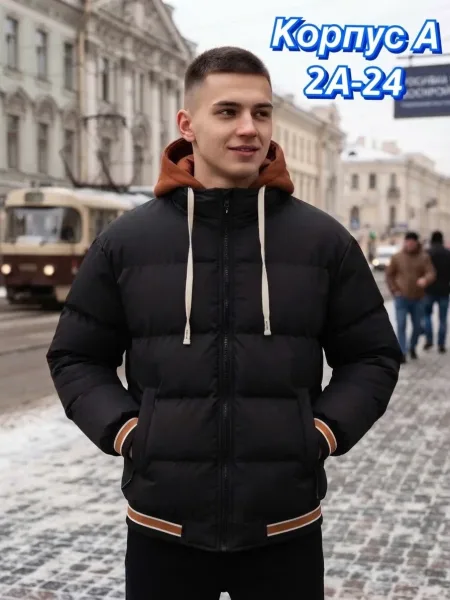 Мужская зимняя куртка с начесом и плотным наполнителем /м² — фото 25