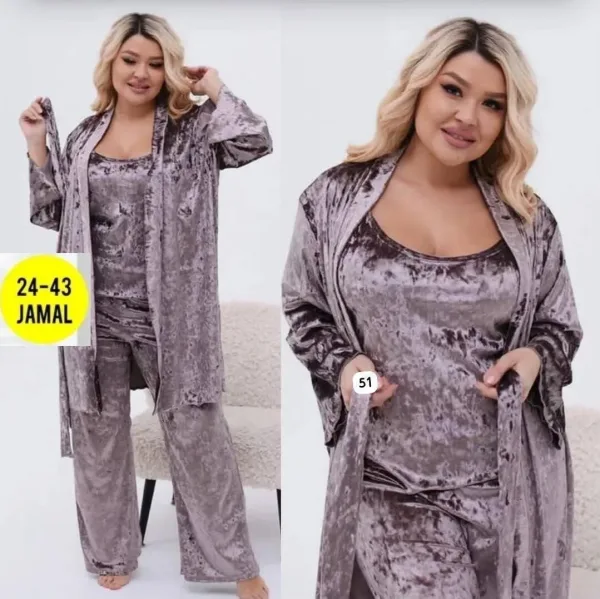В комплекте : топик+ халат+штаны+пояс — фото 2