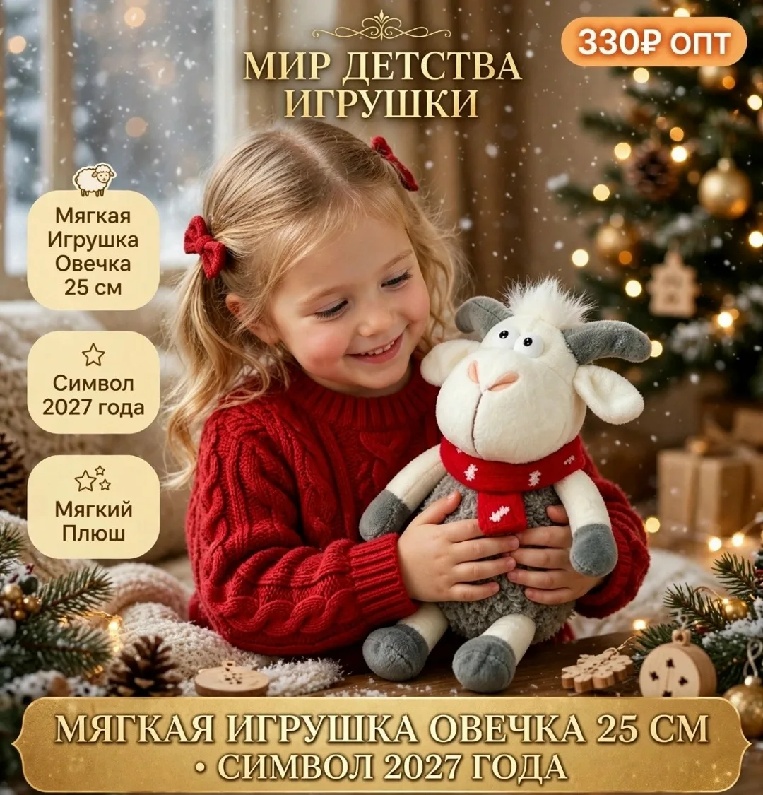 Сымвол Года Мягкая Игрушка Барашка Твоя Маленькая Счастья — фото 1
