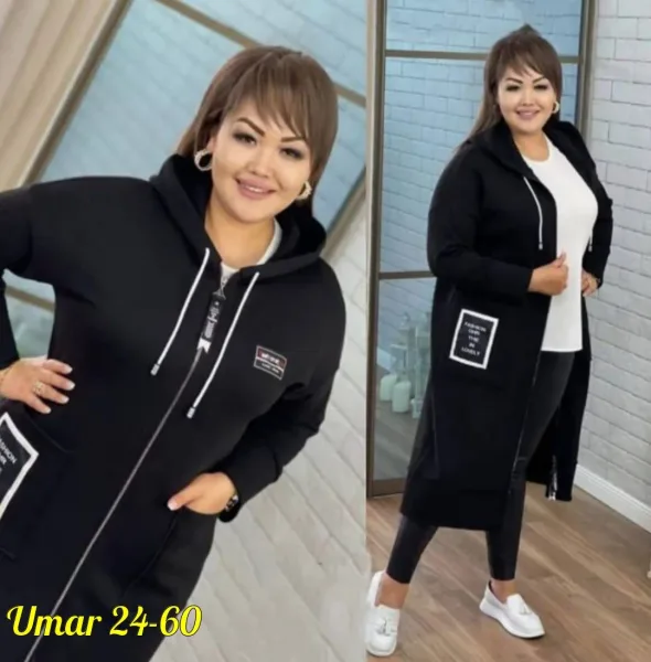 Кардиган из флиса в трёх цветах — чёрном — фото 1