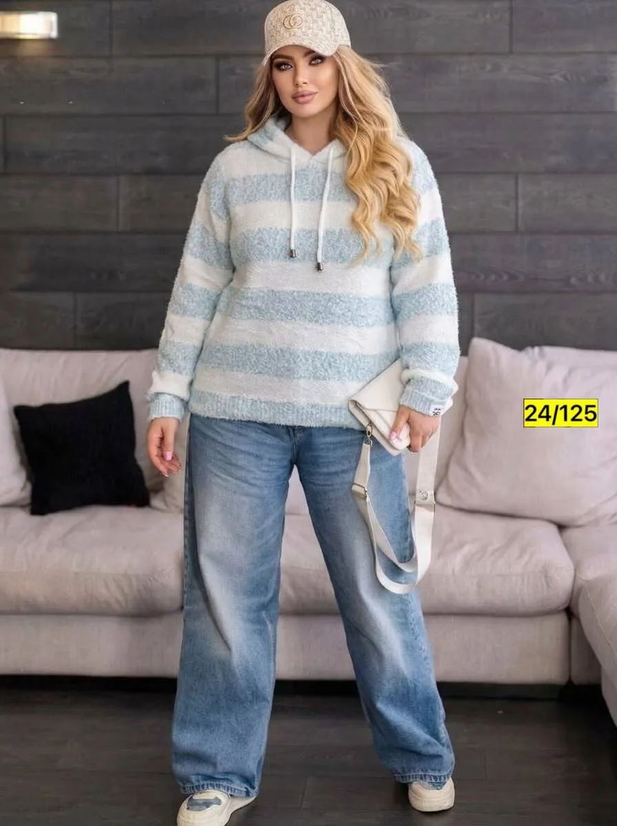 Свитер с капюшоном из смесовой ткани хлопок и полиэстер хлопок; Cotton; POLYESTER — фото 6