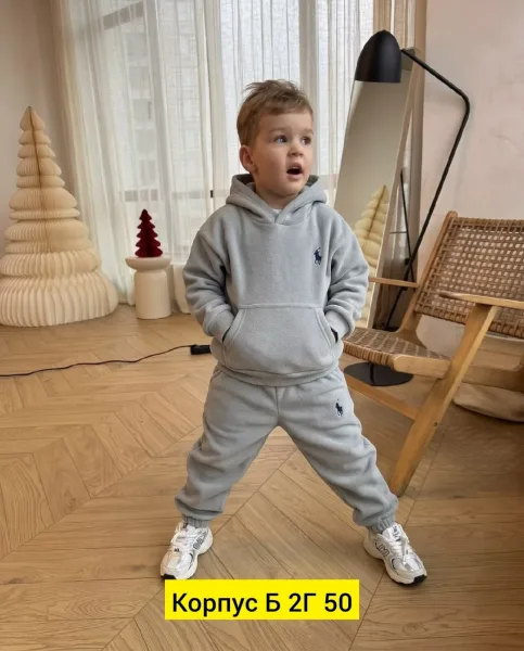 Детский костюм из двухстороннего флиса с вышивкой POLO — фото 13