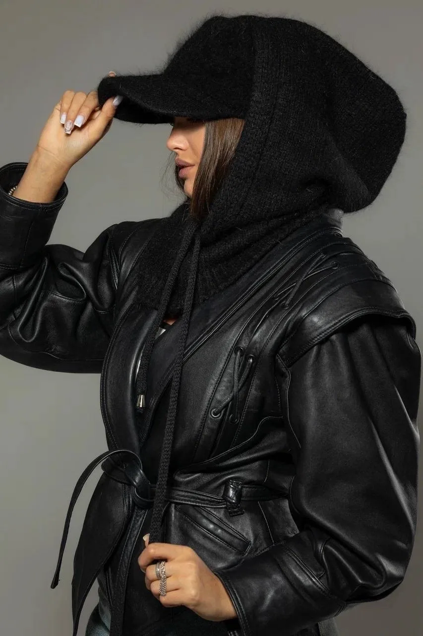 Капор женский осень-зима, 70 ангора, 15 шерсть, 15 акрил — фото 2
