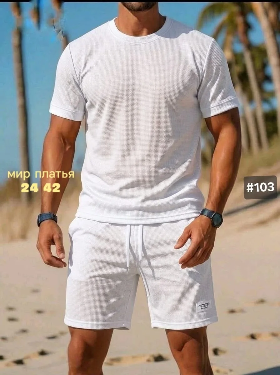 Костюм двойка из материала вафля — фото 2