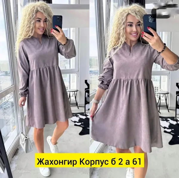 Платье вельвет — фото 5